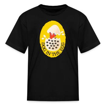 Dog in the egg Easter Egg Long - Kid's T-Shirt - black - Front