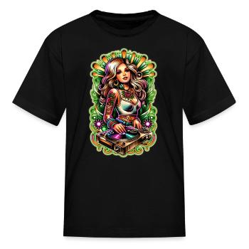 AI Dance Music DJ at Party - Kid's T-Shirt - black - Front