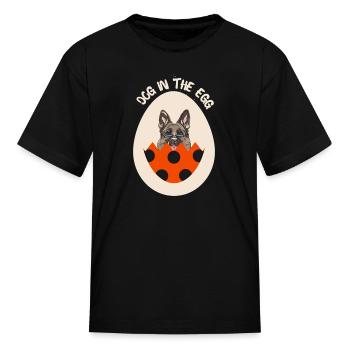 Dog in the egg Easter Egg - Kid's T-Shirt - black - Front