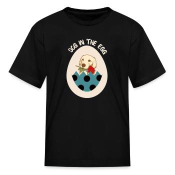 Dog in the egg Easter Egg Active - Kid's T-Shirt - black - Front