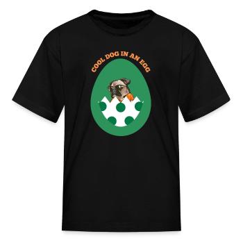 Dog in the egg Easter Egg - Kid's T-Shirt - black - Front