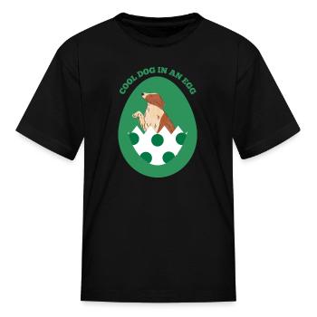 Dog in the egg Easter Egg - Kid's T-Shirt - black - Front