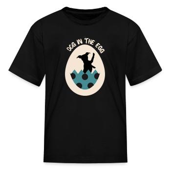 Dog in the egg Easter Egg Long - Kid's T-Shirt - black - Front