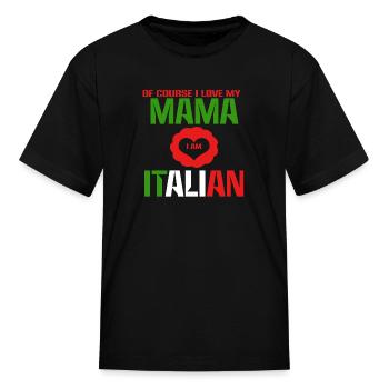 Italian - Kid's T-Shirt - black - Front