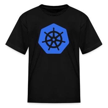 Kubernetes Logo - Kid's T-Shirt - black - Front