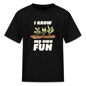 I grow my own fun - Kid's T-Shirt - black - Front