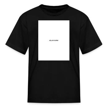 Aslan Karim Minimalist Typography - Kid's T-Shirt - black - Front