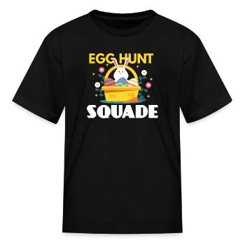 Egg Hunt Squad Easter Egg - Kid's T-Shirt - black - Front