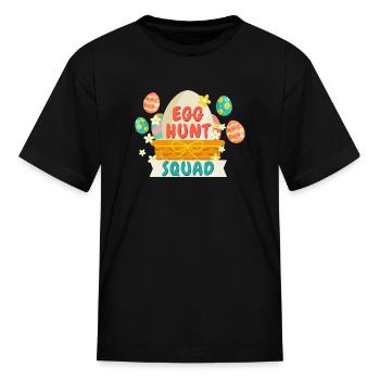 Egg Hunt Squad Easter Egg - Kid's T-Shirt - black - Front