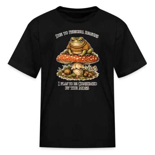 Frog Consumed by Moss Cottagecore Aesthetic - Kid's T-Shirt