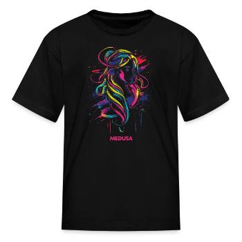 Neon Medusa - Kid's T-Shirt - black - Front