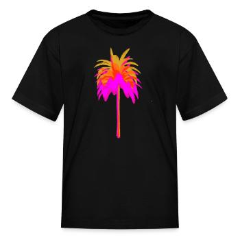 neon palm - Kid's T-Shirt - black - Front