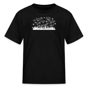 Dandelion wildflowers - Kid's T-Shirt - black - Front