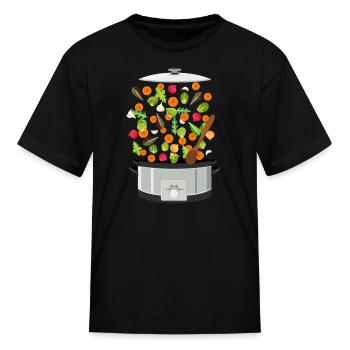 Flying Vegetable Explosion - Kid's T-Shirt - black - Front