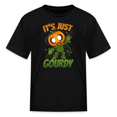 Cute Pumpkin Monster “It’s Just Gourdy” Funny - Kid's T-Shirt