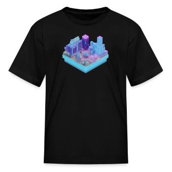 Isometric City Cube - Kid's T-Shirt - black - Front