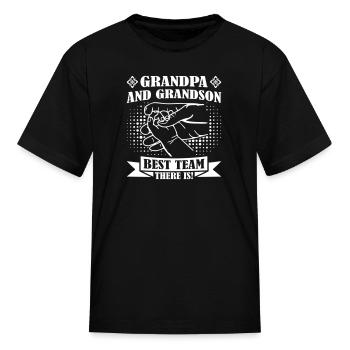 Grandpa And Grandson Best Team - Kid's T-Shirt - black - Front