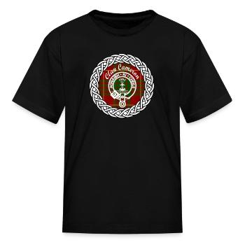 Cameron surname Scottish tartan t shirt - Kid's T-Shirt - black - Front