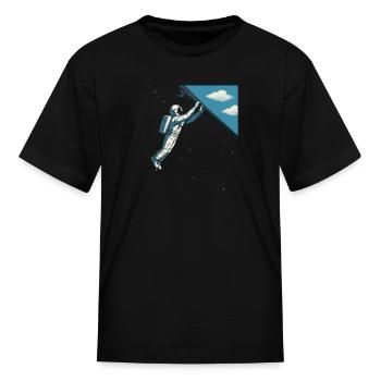 Astronaut open the sky - Kid's T-Shirt - black - Front