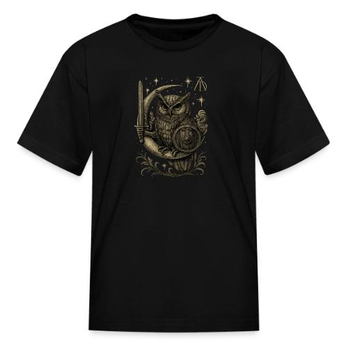 Moon Warrior Owl – Celestial Strength Tee - Kid's T-Shirt
