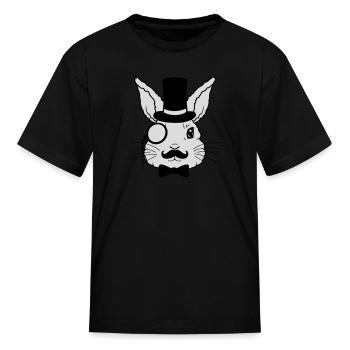 Sir bunny monocle top - Kid's T-Shirt - black - Front
