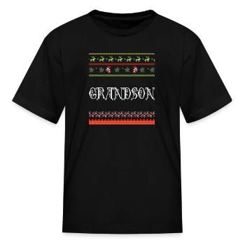 Christmas Grandson - Kid's T-Shirt - black - Front