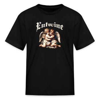 Gothic Cherub Hug – Entwine Design - Kid's T-Shirt - black - Front