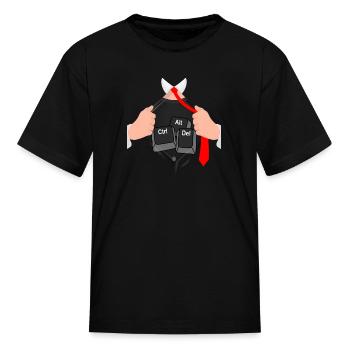 Ctrl Alt Del Computer It Hacker Code - Kid's T-Shirt - black - Front