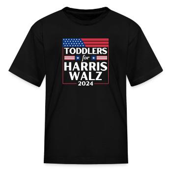 Toddlers For Harris Walz 2024 - Kid's T-Shirt - black - Front