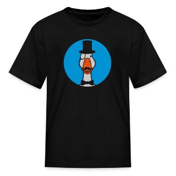 comic goose sir monocle - Kid's T-Shirt - black - Front