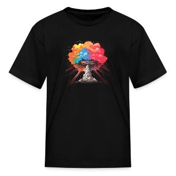 Rainbow Explosion, KABOOM! - Kid's T-Shirt - black - Front