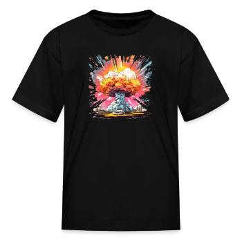 Rainbow Explosion, KABOOM! - Kid's T-Shirt - black - Front