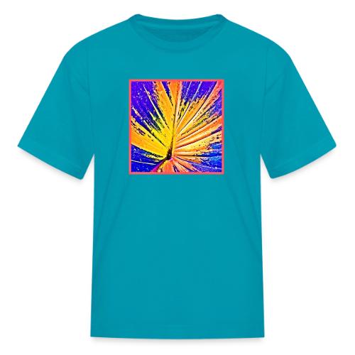 Vibrant Neon Leaf Pattern - Kid's T-Shirt