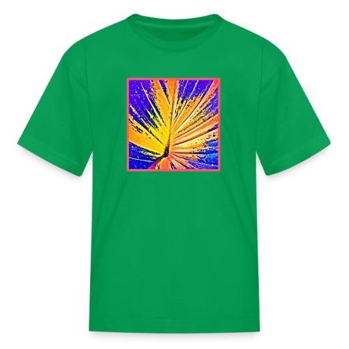 Vibrant Neon Leaf Pattern - Kid's T-Shirt