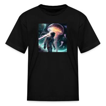 Stella Oceanus Discovering Space Jellyfish - Kid's T-Shirt - black - Front
