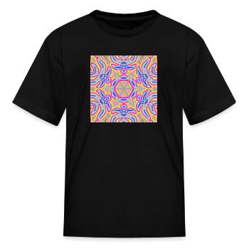 colorful bug sand mandala - Kid's T-Shirt - black - Front