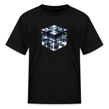 Abstract Crystal Cubes - Kid's T-Shirt - black - Front