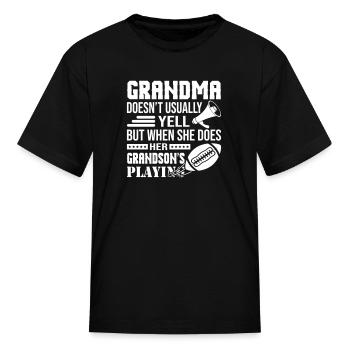 Grandson Playing Rugby - Kid's T-Shirt - black - Front