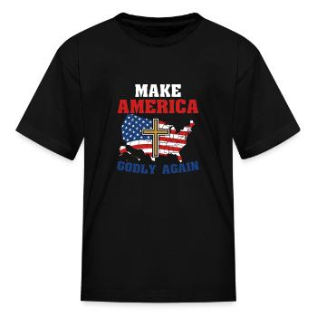 Make America godly Again / Christian bible Jesus - Kid's T-Shirt - black - Front