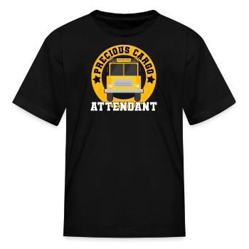 Precious Cargo Students With The Yellow School Bus - Kid's T-Shirt - black - Front