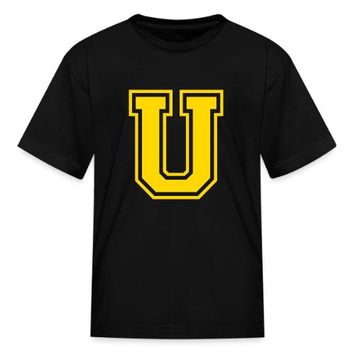 Letter U – Capital Athletic Alphabet Monogram - Kid's T-Shirt