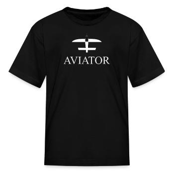 T-shirt Logo minimaliste emblème d’aviateur - T-shirt Enfant - noir - Devant