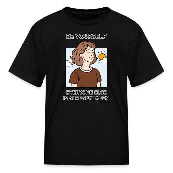 BE YOURSELF - Kid's T-Shirt - black - Front