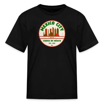 Mexico City Cityscape - Kid's T-Shirt - black - Front