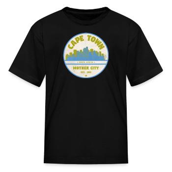 Cape Town Skyline Badge - Kid's T-Shirt - black - Front