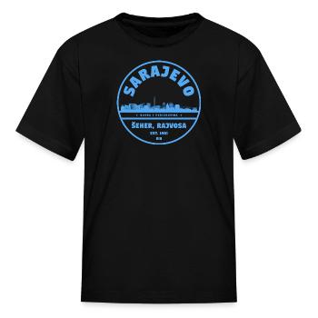 Sarajevo Bosnia City Skyline - Kid's T-Shirt - black - Front
