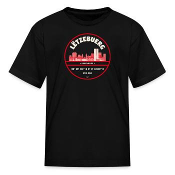 Luxembourg Skyline Badge - Kid's T-Shirt - black - Front