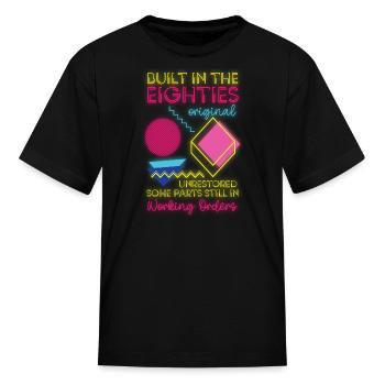 Neon Disco Cassette Neon Sign - Kid's T-Shirt - black - Front