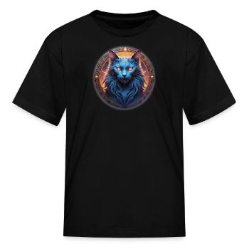 Cat Mystic Ethereal Style - Kid's T-Shirt - black - Front