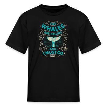 Funny Whale Watching Sea Mammal - Kid's T-Shirt - black - Front
